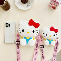 [Lớn, vừa điện thoại] Túi xách silicon pop it Hello kitty đeo chéo đựng lì xì, điện thoại thời trang 4
