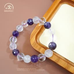 Ngọc Đan Tâm - Vòng Tay Thạch Anh Hỗn Hợp Cắt Giác 10mm 2A - Mệnh Kim 5