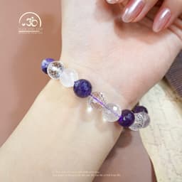 Ngọc Đan Tâm - Vòng Tay Thạch Anh Hỗn Hợp Cắt Giác 10mm 2A - Mệnh Kim 3