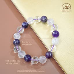 Ngọc Đan Tâm - Vòng Tay Thạch Anh Hỗn Hợp Cắt Giác 10mm 2A - Mệnh Kim 2
