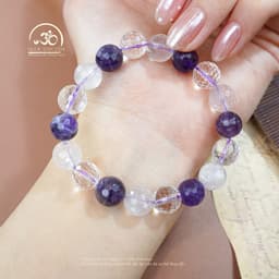 Ngọc Đan Tâm - Vòng Tay Thạch Anh Hỗn Hợp Cắt Giác 10mm 2A - Mệnh Kim 8
