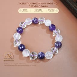 Ngọc Đan Tâm - Vòng Tay Thạch Anh Hỗn Hợp Cắt Giác 10mm 2A - Mệnh Kim 1