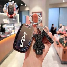 KIA - Ốp Chìa Khoá Xe KIA 3 Nút Thông Minh Ombre Chất Liệu TPU Hai Màu Đen, Hồng Dùng Cho Remote 3 Nút Bấm 4