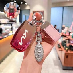 KIA - Ốp Chìa Khoá Xe KIA 3 Nút Thông Minh Ombre Chất Liệu TPU Hai Màu Đen, Hồng Dùng Cho Remote 3 Nút Bấm 7