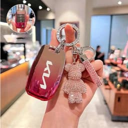 KIA - Ốp Chìa Khoá Xe KIA 3 Nút Thông Minh Ombre Chất Liệu TPU Hai Màu Đen, Hồng Dùng Cho Remote 3 Nút Bấm 9