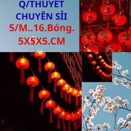 "Đèn Lông Đỏ" không nháy ''Loại Bé 16 bóng .5M.''5x5x5.'' trang trí tết, cưới hỏi tiết kiệm điện dài 5m''TH'' 2