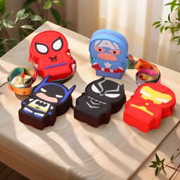 [Mới] Túi xách đeo chéo silicon hình siêu nhân cho bé trai đựng lì xì tết có pop it 2