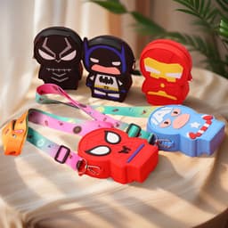 [Mới] Túi xách đeo chéo silicon hình siêu nhân cho bé trai đựng lì xì tết có pop it 8