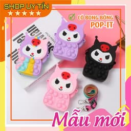 [Mới] Túi xách nữ đeo chéo silicon hình kuromi bong bóng pop-it thời trang dễ thương cho bé 1