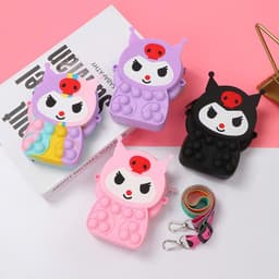 [Mới] Túi xách nữ đeo chéo silicon hình kuromi bong bóng pop-it thời trang dễ thương cho bé 4
