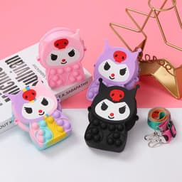 [Mới] Túi xách nữ đeo chéo silicon hình kuromi bong bóng pop-it thời trang dễ thương cho bé 3