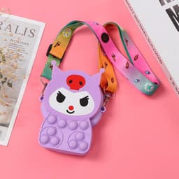 [Mới] Túi xách nữ đeo chéo silicon hình kuromi bong bóng pop-it thời trang dễ thương cho bé 7