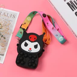 [Mới] Túi xách nữ đeo chéo silicon hình kuromi bong bóng pop-it thời trang dễ thương cho bé 8