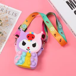[Mới] Túi xách nữ đeo chéo silicon hình kuromi bong bóng pop-it thời trang dễ thương cho bé 9