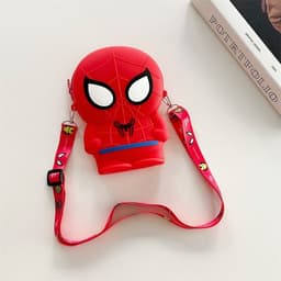 [Lớn, vừa điện thoại] Túi xách silicon cho bé trai đeo chéo đựng lì xì thời trang hình siêu nhân nhện người sắt dơi 9