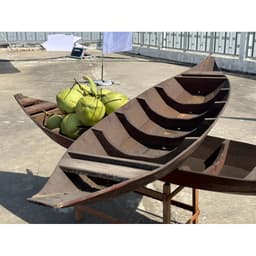 Thuyền gỗ cây sao tự nhiên, trang trí trưng bày 3