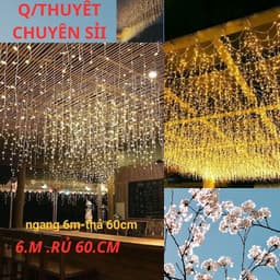 ''Đèn Rèm'' /6M thả 60cm/24 sợi Led Rủ  Trang Trí Ngoài Trời Trang Trí Nhà Cửa ''TH'' 3