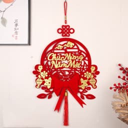 Khánh Quạt Treo Tết (Phúc Lộc Thọ Tết) C.V.T size to 45cm Dây Treo Nhung Đỏ.Decor Trang Trí Tết 2027 7