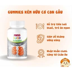Neo Kids Gummies VitaZinC (lọ 60 viên) kẹo dẻo ,bổ sung kẽm hữu cơ và vitamin cho bé khoẻ mạnh> BUN BUN SHOP 2