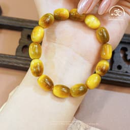 Ngọc Đan Tâm - Vòng Tay Đá Mắt Hổ Vàng Lu Thống 5A 10x14mm - Mệnh Kim & Mệnh Thổ 3