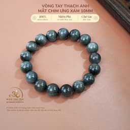 Ngọc Đan Tâm - Vòng Tay Mắt Chim Ưng Xám 10mm 5A - Mệnh Kim & Mệnh Thuỷ 1