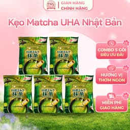 [Date Mới] Combo 5 Gói Kẹo Sữa Trà Xanh Matcha UHA Chính Hãng Nhật Bản 1