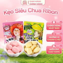 [Date Mới] Kẹo Siêu Chua RIBON Vị Chanh & Mơ Nội Địa Nhật 70g 1