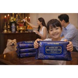 Khăn ướt bao sái bàn thờ hương quế KYTO mềm nhẹ nhàng làm sạch các vật phẩm thờ cúng 1 Gói 30 tờ 5