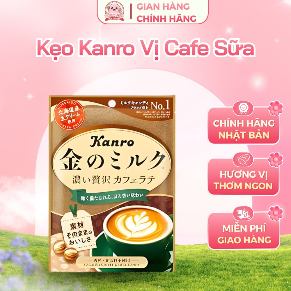 [Date 2027] Kẹo KANRO Vị Cà Phê Sữa Chính Hãng Nhật Bản 61g