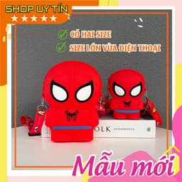 [Lớn, vừa điện thoại] Túi xách silicon cho bé trai đeo chéo đựng lì xì thời trang hình siêu nhân nhện người sắt dơi 1