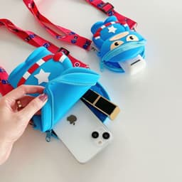 [Lớn, vừa điện thoại] Túi xách silicon cho bé trai đeo chéo đựng lì xì thời trang hình siêu nhân nhện người sắt dơi 3