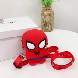 [Lớn, vừa điện thoại] Túi xách silicon cho bé trai đeo chéo đựng lì xì thời trang hình siêu nhân nhện người sắt dơi 5