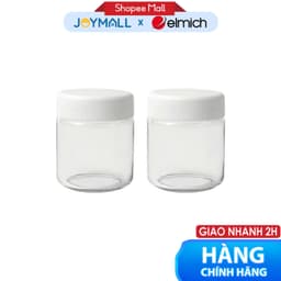 Bộ 2 Hũ Thủy Tinh Làm Sữa Chua Elmich GC200XJ , Hàng Chính Hãng,Dùng Cho Máy YME0297 YME0298-JoyMall 1