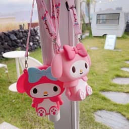 [Mới] Túi xách đeo chéo silicon hình thỏ tai dài My Melody thời trang dễ thương, đựng bì lì xì, túi tỏi bé gái 2