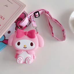 [Mới] Túi xách đeo chéo silicon hình thỏ tai dài My Melody thời trang dễ thương, đựng bì lì xì, túi tỏi bé gái 3