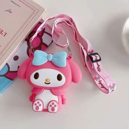 [Mới] Túi xách đeo chéo silicon hình thỏ tai dài My Melody thời trang dễ thương, đựng bì lì xì, túi tỏi bé gái 4