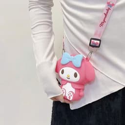 [Mới] Túi xách đeo chéo silicon hình thỏ tai dài My Melody thời trang dễ thương, đựng bì lì xì, túi tỏi bé gái 6