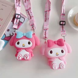 [Mới] Túi xách đeo chéo silicon hình thỏ tai dài My Melody thời trang dễ thương, đựng bì lì xì, túi tỏi bé gái 7