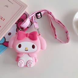 [Mới] Túi xách đeo chéo silicon hình thỏ tai dài My Melody thời trang dễ thương, đựng bì lì xì, túi tỏi bé gái 8