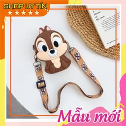 [Mới] Túi xách đeo chéo silicon hình sóc nâu chip & dale thời trang dễ thương đựng bì lì xì mỹ phẩm 1