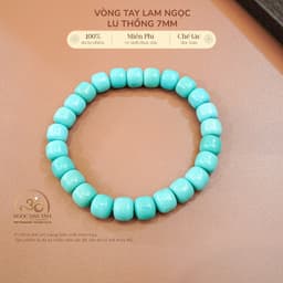 Ngọc Đan Tâm - Vòng Tay Lam Ngọc Lu Thống 7mm - Mệnh Mộc & Mệnh Thuỷ 1