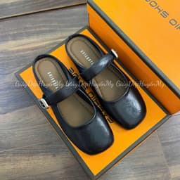 [ Giày Dép Huyền My ] Giày sục nữ da mềm quai ngang phối khuy bạc hàng cao cấp full hộp - LT57 3