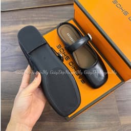 [ Giày Dép Huyền My ] Giày sục nữ da mềm quai ngang phối khuy bạc hàng cao cấp full hộp - LT57 7