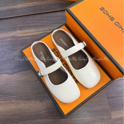 [ Giày Dép Huyền My ] Giày sục nữ da mềm quai ngang phối khuy bạc hàng cao cấp full hộp - LT57 4