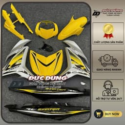 Dàn áo Exciter 150 vàng bạc đen tặng kèm tem in UV chất lượng cao 1