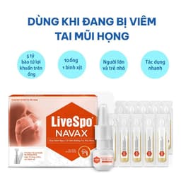 Livespo NAVAX ( HỘP MÀU ĐỎ ) [ 10 ống x 4ml và 1 Bình Xịt ] Nước muối chứa bào tử lợi khuẩ> BUN BUN SHOP 2