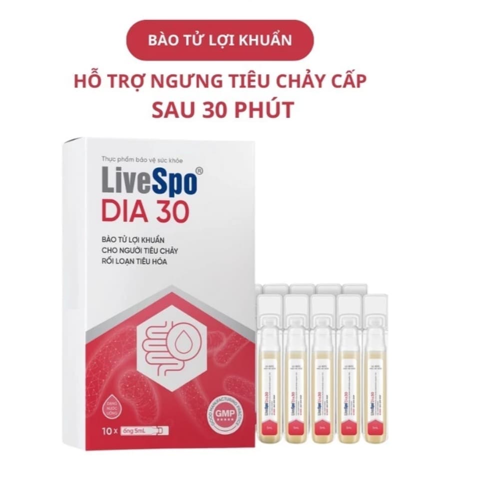 LiveSpo DIA 30 (10 x  ống 5ml) Bào Tử Lợi Khuẩn Hỗ Trợ Làm Giảm Triệu > BUN BUN SHOP