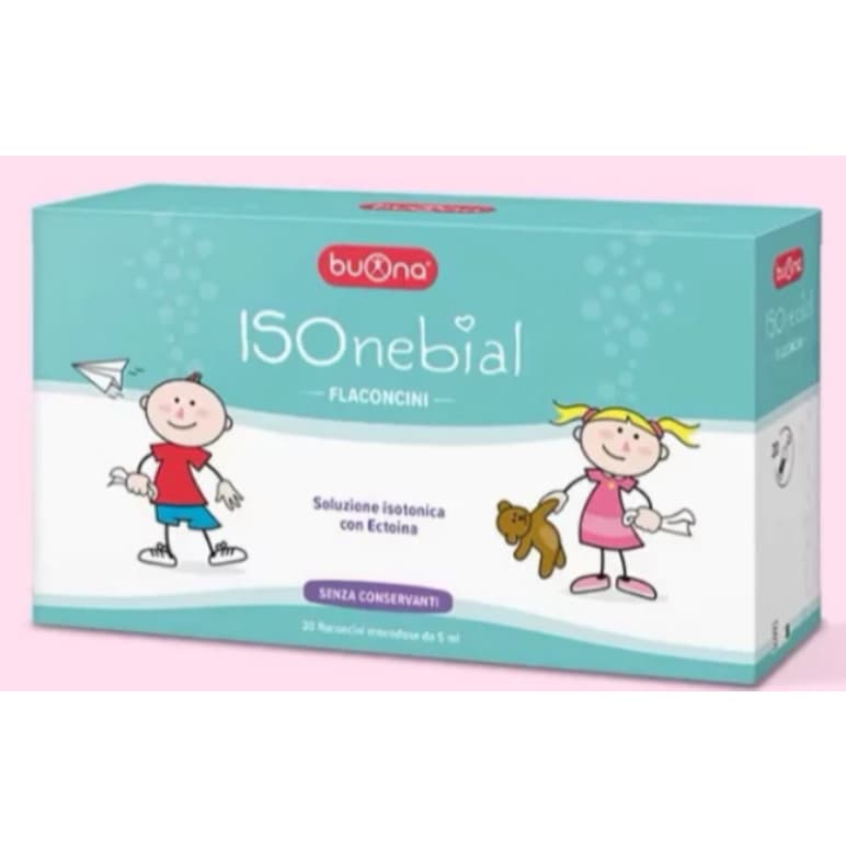 Buona IsoNebial MÀU XANH -(Hộp 20 ống 5ml) Dung Dịch Rửa Mũi Cho Bé giảm khô mũi, nghẹt mũi, sổ mũi, <.BUNBUN SHOP