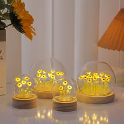 (LOẠI 1) Đèn ngủ hoa hướng dương tự làm nắp chụp thủy tinh DIY quà tăng ý nghĩa dành tặng người yêu 2