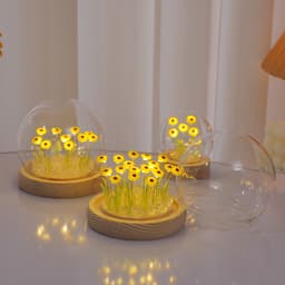 (LOẠI 1) Đèn ngủ hoa hướng dương tự làm nắp chụp thủy tinh DIY quà tăng ý nghĩa dành tặng người yêu 3